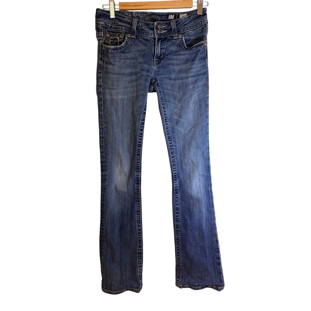 Miss Me Women's Embellished Butterfly Pocket Bootcut Jeans Size 27‎